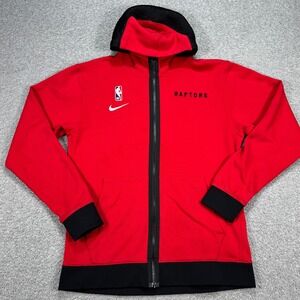 Nike Toronto Raptors Track Jacket Men's XL Red Dri-FIT Hooded Basketball Logo